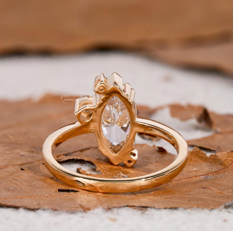 1.00CT Marquise Lab Diamond Cluster Ring, Engagement/Wedding Gift