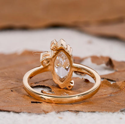 1.00CT Marquise Lab Diamond Cluster Ring, Engagement/Wedding Gift