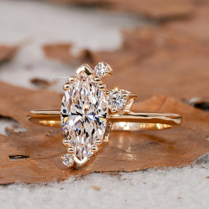 1.00CT Marquise Lab Diamond Cluster Ring, Engagement/Wedding Gift