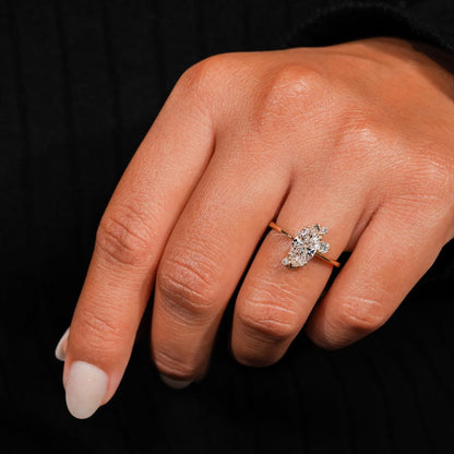 1.00CT Marquise Lab Diamond Cluster Ring, Engagement/Wedding Gift