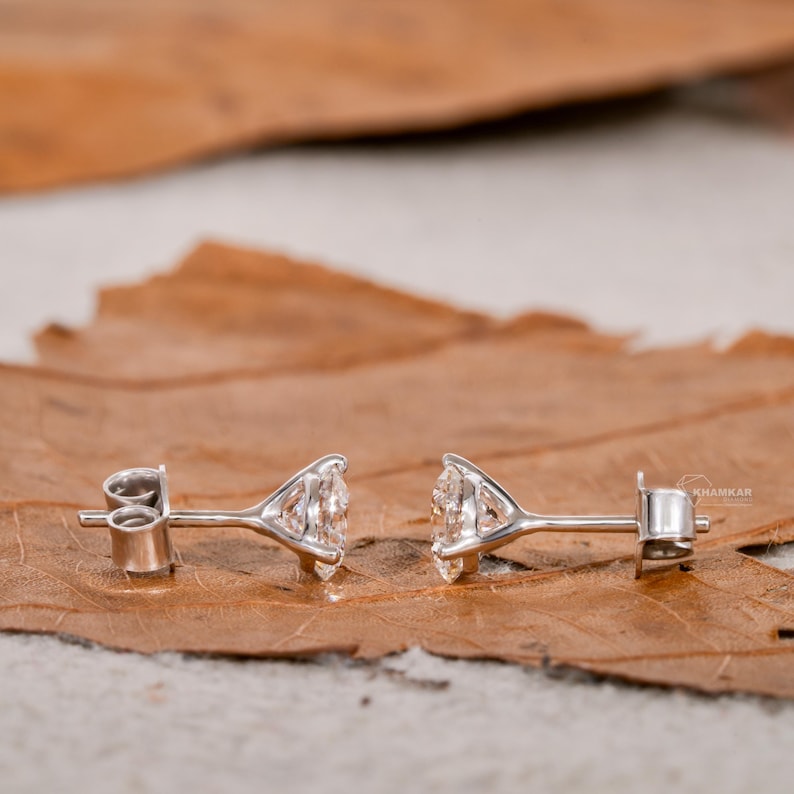 0.75 CT Round Cut Lab Grown Diamond Earrings,Diamond Stud Earrings,Martini Earring,Push Back Earrings,Gift for Mother,Wife & Daughter