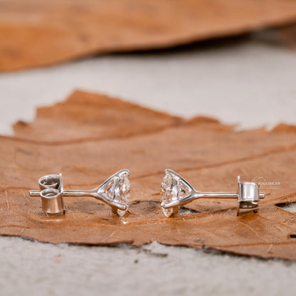 Round Cut Lab Grown Diamond Stud Earrings – Screw Back