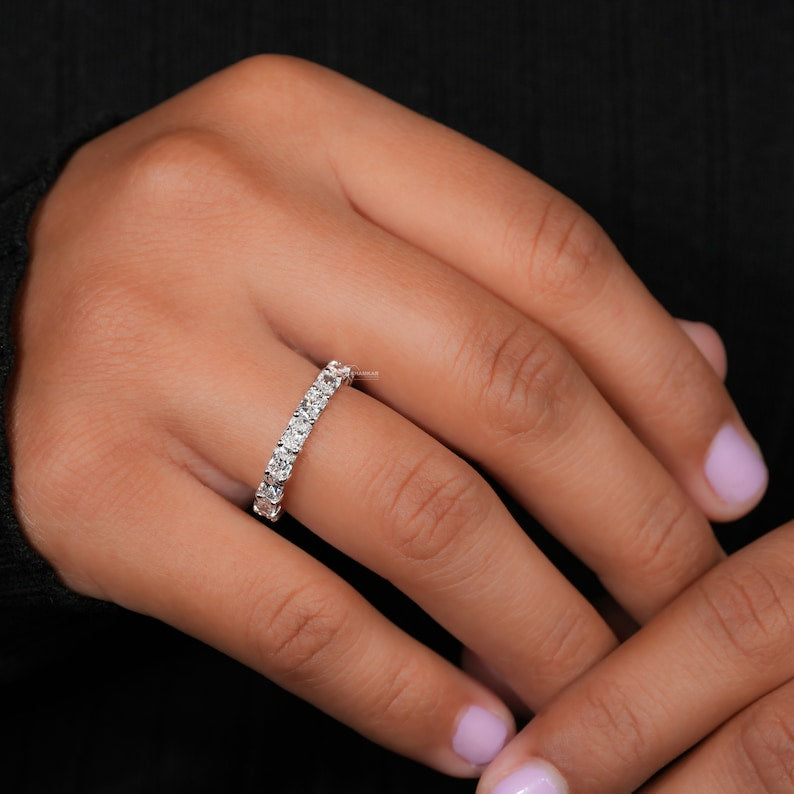 Radiant Cut Lab Grown Diamond Full Eternity Band,East West Diamond Wedding Band,Stackable Band for Women,Anniversary Bands,Gift For Her