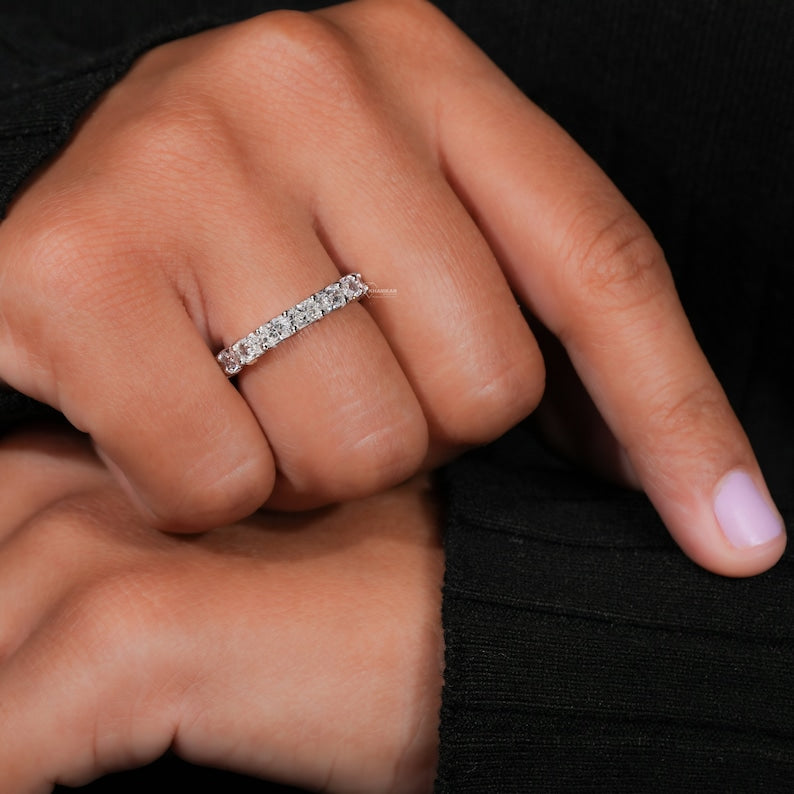 Radiant Cut Lab Grown Diamond Full Eternity Band,East West Diamond Wedding Band,Stackable Band for Women,Anniversary Bands,Gift For Her