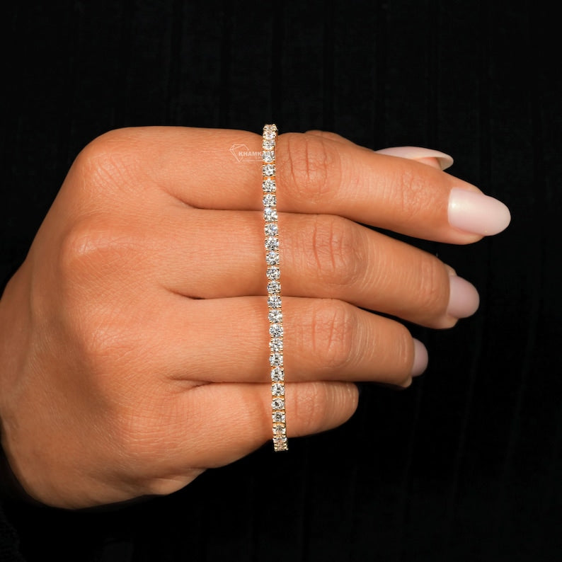 4.00TCW Round Cut Lab Grown Diamond Bracelet,Diamond Tennis Bracelet For Women,Lab Made Diamond Bracelet,Gift for Mother/Wife,Birthday Gifts