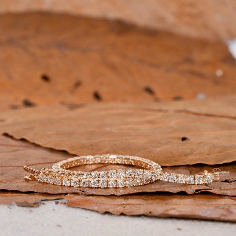 4.00TCW Round Cut Lab Grown Diamond Bracelet,Diamond Tennis Bracelet For Women,Lab Made Diamond Bracelet,Gift for Mother/Wife,Birthday Gifts