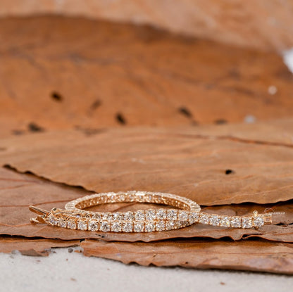 Round Cut Lab Grown Diamond Tennis Bracelet For Women