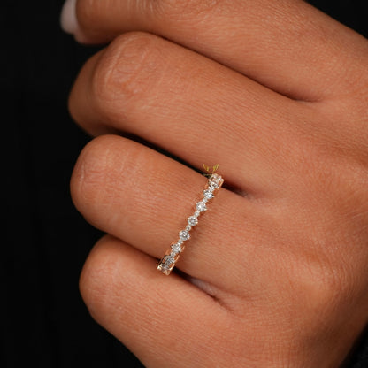 Lab Grown Diamond Floating Bubble Half Eternity Band
