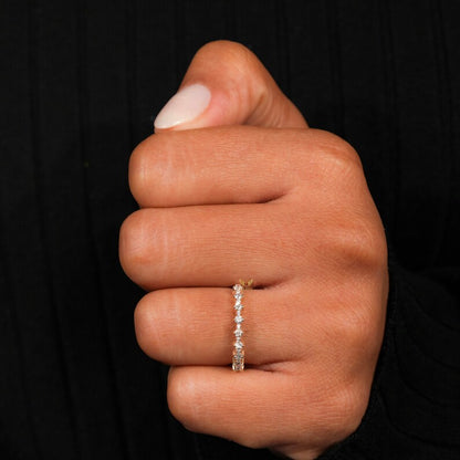 Lab Grown Diamond Floating Bubble Half Eternity Band