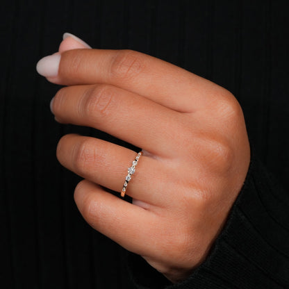 14K Gold Lab Grown Diamond 7-Stone Wedding Ring