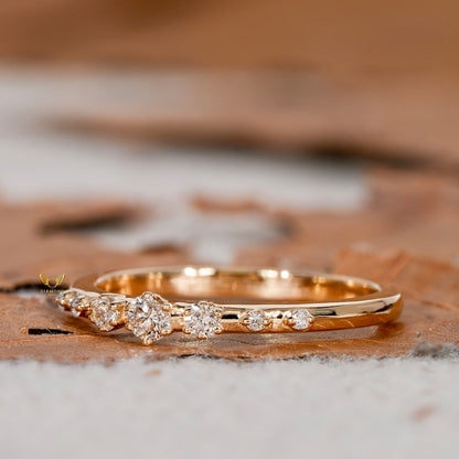 14K Gold Lab Grown Diamond 7-Stone Wedding Ring