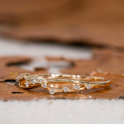 Lab Diamond Crossover Ring 14K Gold, Pave X Stacking Band