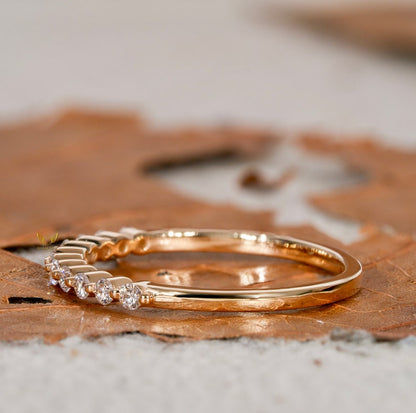 14K Gold Lab Diamond Pave Floating Wedding Ring