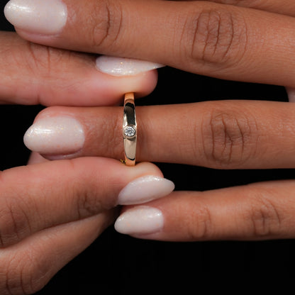 14K Gold Lab Grown Diamond Bezel Engagement Ring
