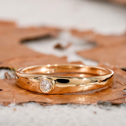 14K Gold Lab Grown Diamond Bezel Engagement Ring
