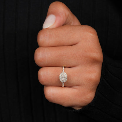 Oval Lab Grown Diamond Signet Ring in 14K Yellow Gold