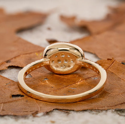 Oval Lab Grown Diamond Signet Ring in 14K Yellow Gold