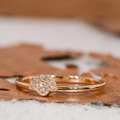 Minimal Bezel Set Diamond Ring – 14K Gold Promise Ring