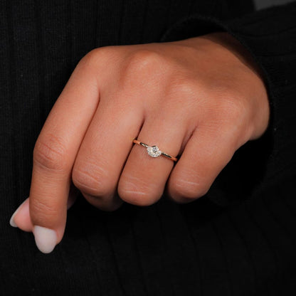 Minimal Bezel Set Diamond Ring – 14K Gold Promise Ring