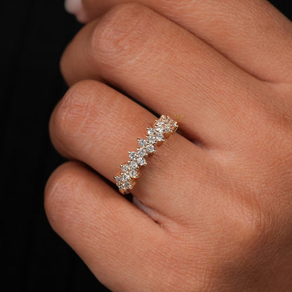 Lab Grown Diamond Cluster Wedding Band