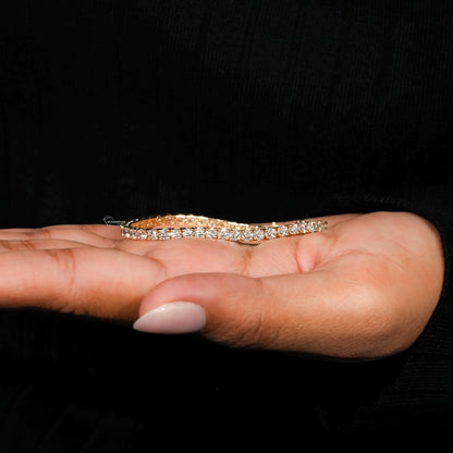 Round Cut Lab Grown Diamond Tennis Bracelet For Women