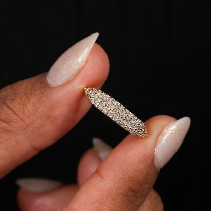 14K Gold Minimalist Pinky Ring | Pave Diamond Anniversary Gift