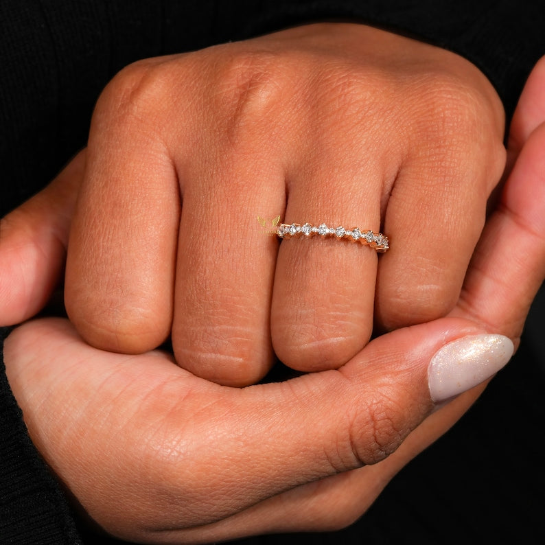 Lab Grown Diamond Floating Bubble Half Eternity Band