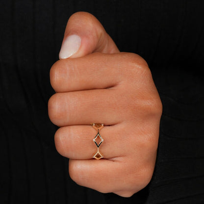 14K Gold Lab Grown Diamond Criss Cross X Ring