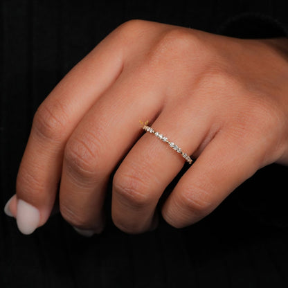 14K Gold Lab Diamond Full Eternity Pave Wedding Band