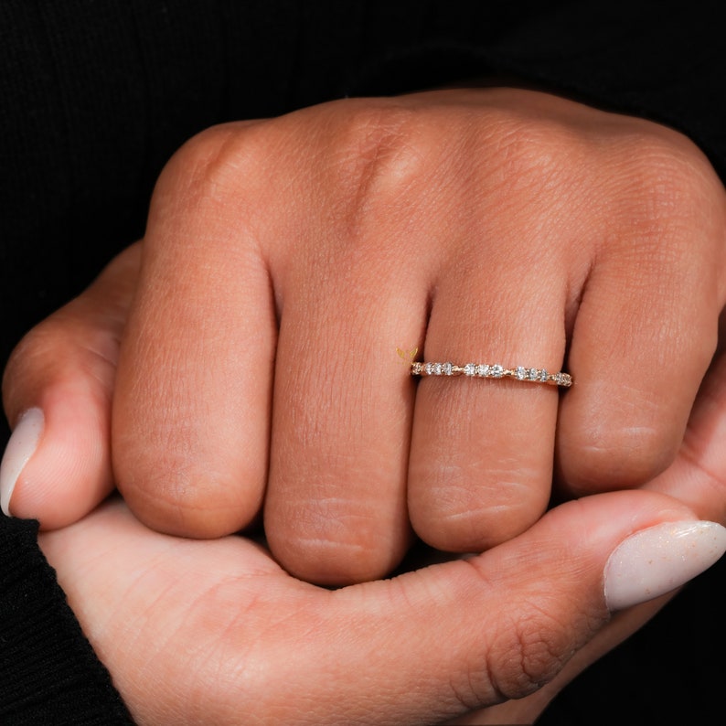 14K Gold Lab Diamond Full Eternity Pave Wedding Band