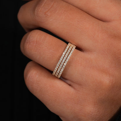 Lab Diamond Micro Pave Bold Band Ring |Wedding Anniversary Ring