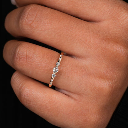 14K Gold Lab Grown Diamond 7-Stone Wedding Ring