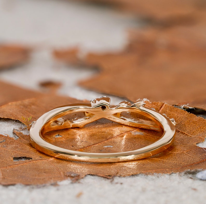 Lab Diamond Crossover Ring 14K Gold, Pave X Stacking Band