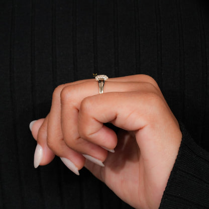 Lab Grown Diamond Signet Ring – 14K Gold Pave Minimal Ring