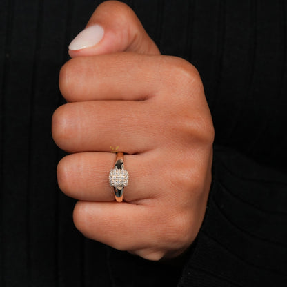 Lab Grown Diamond Signet Ring – 14K Gold Pave Minimal Ring