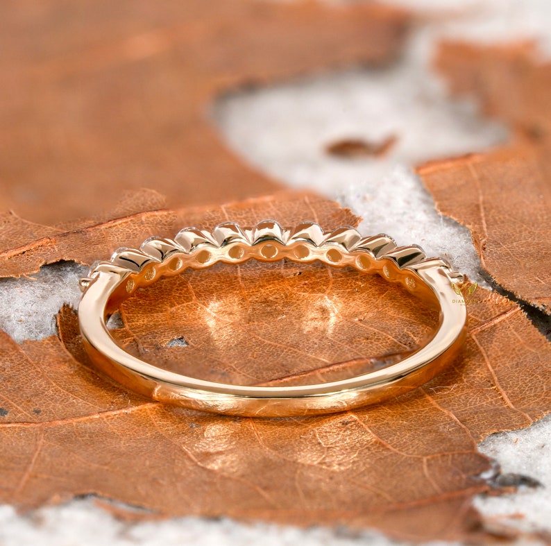 14K Gold Lab Diamond Pave Floating Wedding Ring