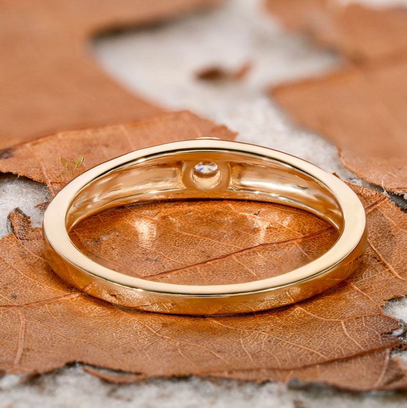 14K Gold Lab Grown Diamond Bezel Engagement Ring