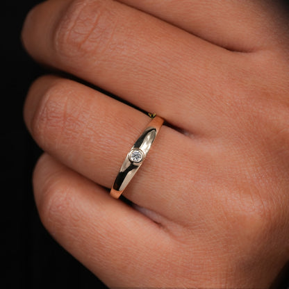 14K Gold Lab Grown Diamond Bezel Engagement Ring