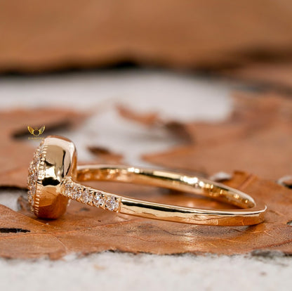 Oval Lab Grown Diamond Signet Ring in 14K Yellow Gold