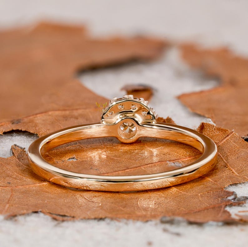 Minimal Bezel Set Diamond Ring – 14K Gold Promise Ring