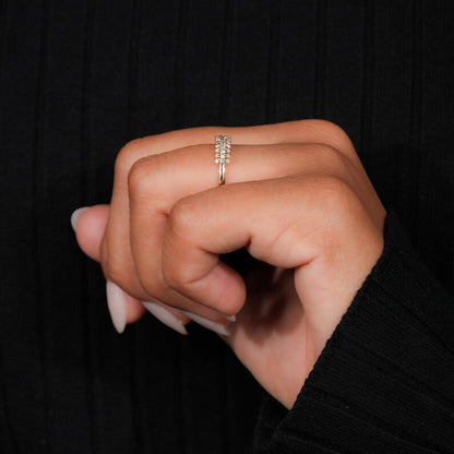 Lab Grown Diamond 3-Row Half Eternity Wedding Band