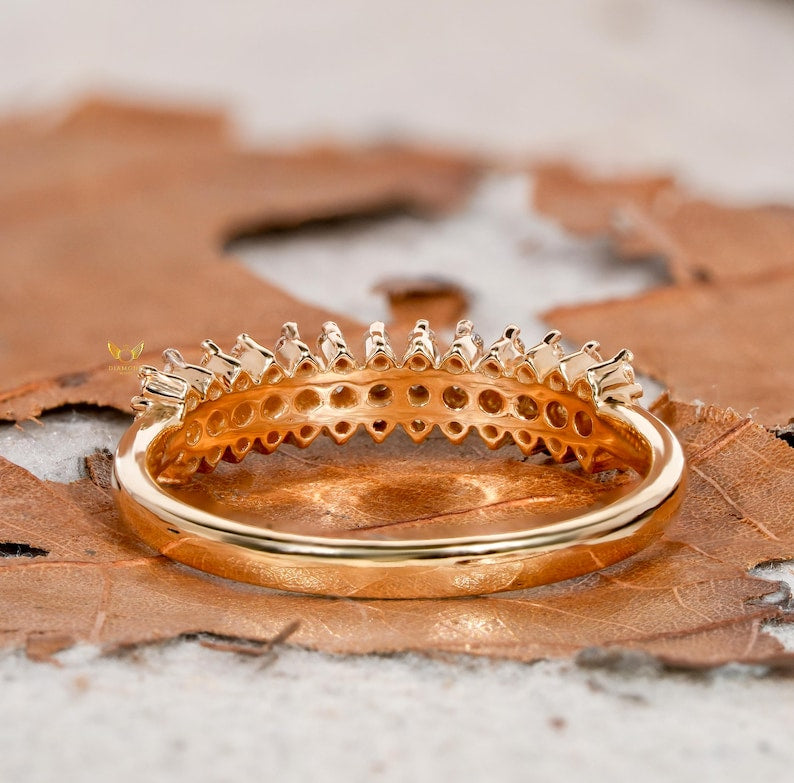 Lab Grown Diamond 3-Row Half Eternity Wedding Band