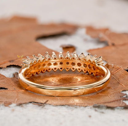 Lab Grown Diamond 3-Row Half Eternity Wedding Band