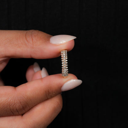 Lab Grown Diamond 3-Row Half Eternity Wedding Band