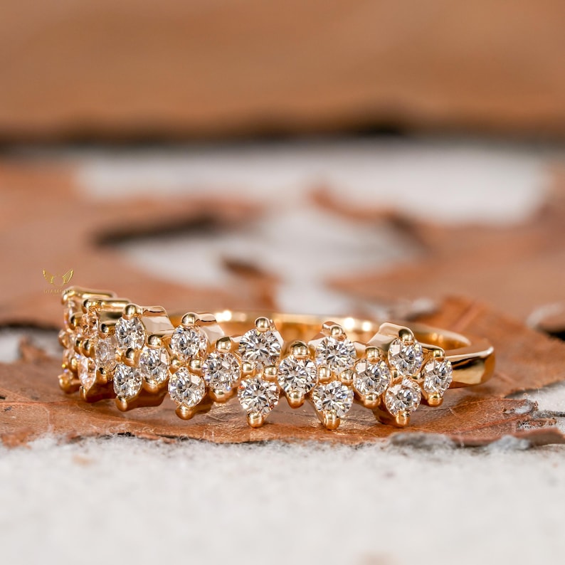 Lab Grown Diamond Cluster Wedding Band