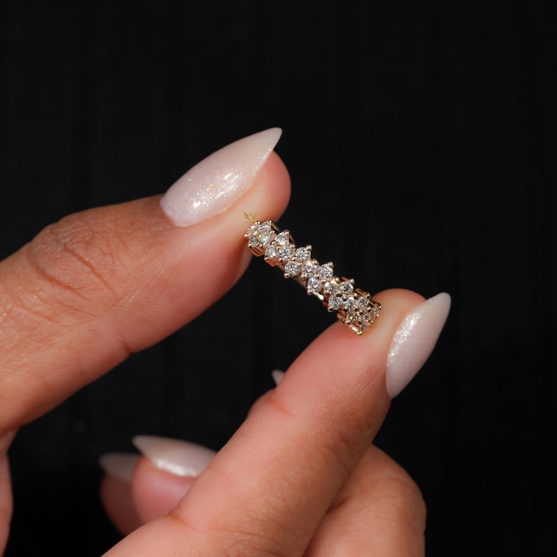 Lab Grown Diamond Cluster Wedding Band