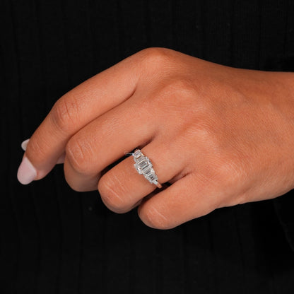 Emerald Cut Lab Diamond Ring – Five Stone IGI Certified