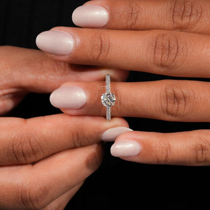 1CT Knife Edge Pave Lab Diamond Ring