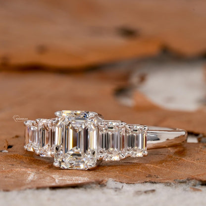 Emerald Cut Lab Diamond Ring – Five Stone IGI Certified