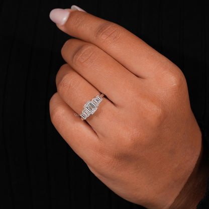 Emerald Cut Lab Diamond Ring – Five Stone IGI Certified